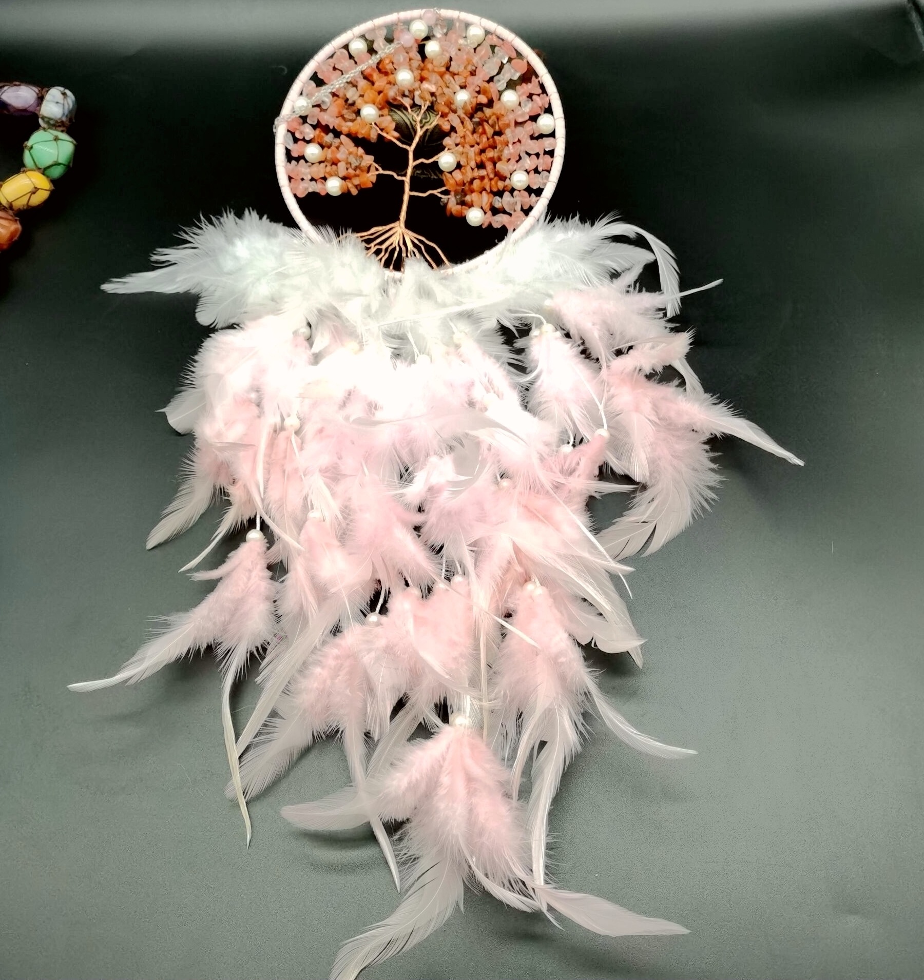 

Dream Catcher Pink Decorative Objects Tree of Life Wind Chimes Hanging Decoration Students Birthday Graduation Gift 1223253