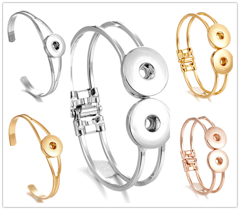 

NOOSA Ginger Snap Jewelry Cuff Bangle DIY 18mm Snaps Bead Bracelet Interchangeable 5 Color Charm Bracelets