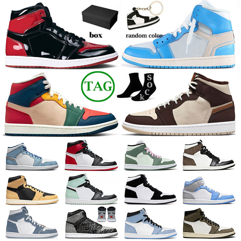 

Dress Shoes Air Jorden 1 Jumpman Basketball Shoes Men Women Jorda Jorden1s Patent Bred 1 Offs White 1s Travis Scotts Denim Mid Dutch Green Sneakers, 36-47 mid french blue