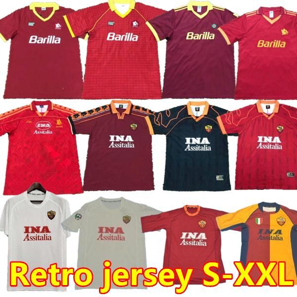 

Soccer jerseys Top 00 01 02 Roma Retro soccer jerseys TOTTI NAKATA BATISTUTA football shirt 89 90 91 92 94 95 96 98 99 BATISTUTA jersey rome, 98/99 home