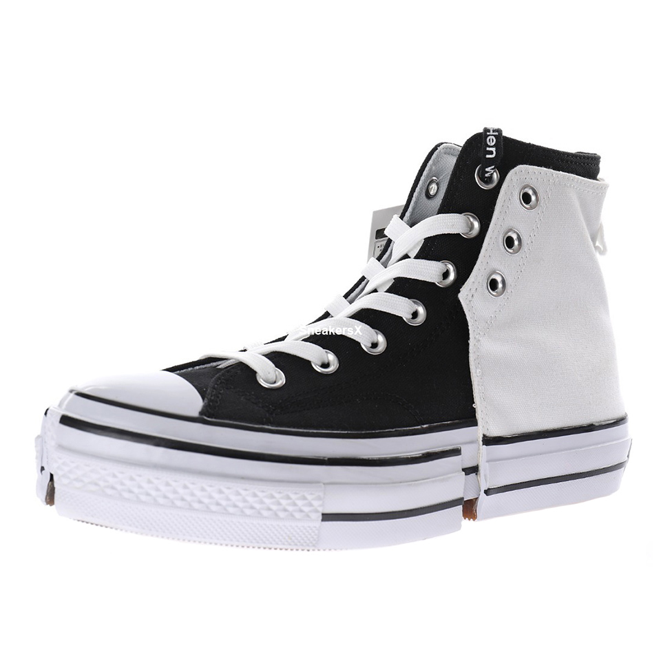 

Feng Chen Wang 2in1 Ivory Black Shoe for Men Designer Canvas Sneakers Mens Skates Shoes Womens Skate Boot Women Platforms Boots Platform 169839C