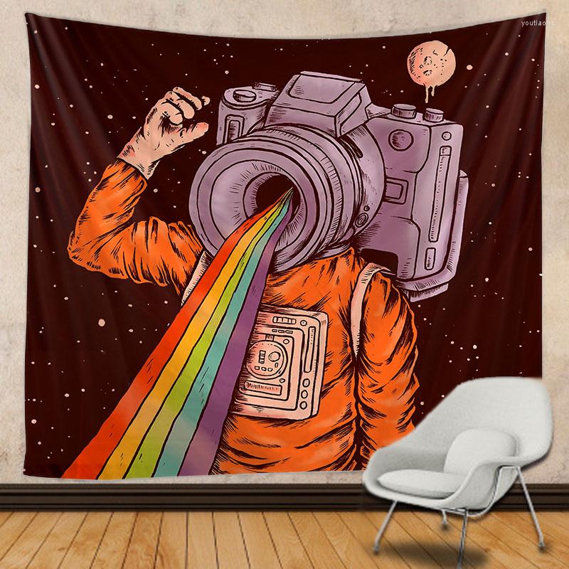 

Tapestries Mandala Witchcraft Hippie Lace Tapestry Astronaut And Rainbow Boho Decor Wall Tapiz