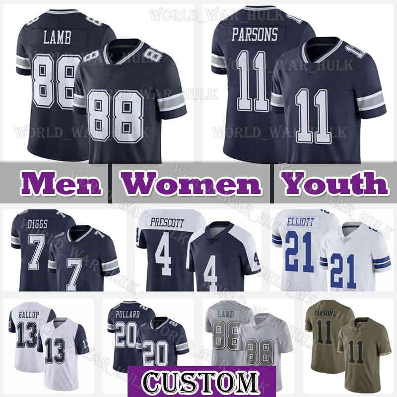 

88 CeeDee Lamb 11 Micah Parsons Football Jersey Dak Prescott Trevon Diggs Leighton Vander Esch Ezekiel Elliott Michael Gallup Dallaes Cowboyes Tony Pollard Dorsett, Youth jersey(nz)