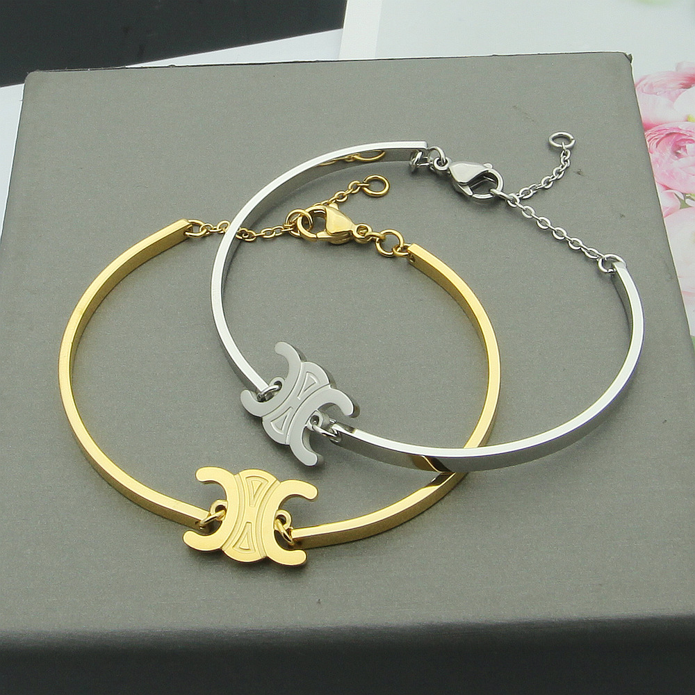 Titanium Steel Jewelry Factory Store Wholesale Arc de Triomphe Bracelet Women's All-match Simple Bracelet