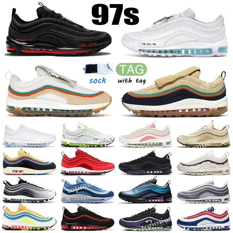 

97s Running Shoes Golf OG x UNDEFEATED max 97 Triple White Black Celestial Gold Light Blue Laser Blue Star Bred Classic Jesus for Men Women shoe Trainers Sneakers, I need look other product