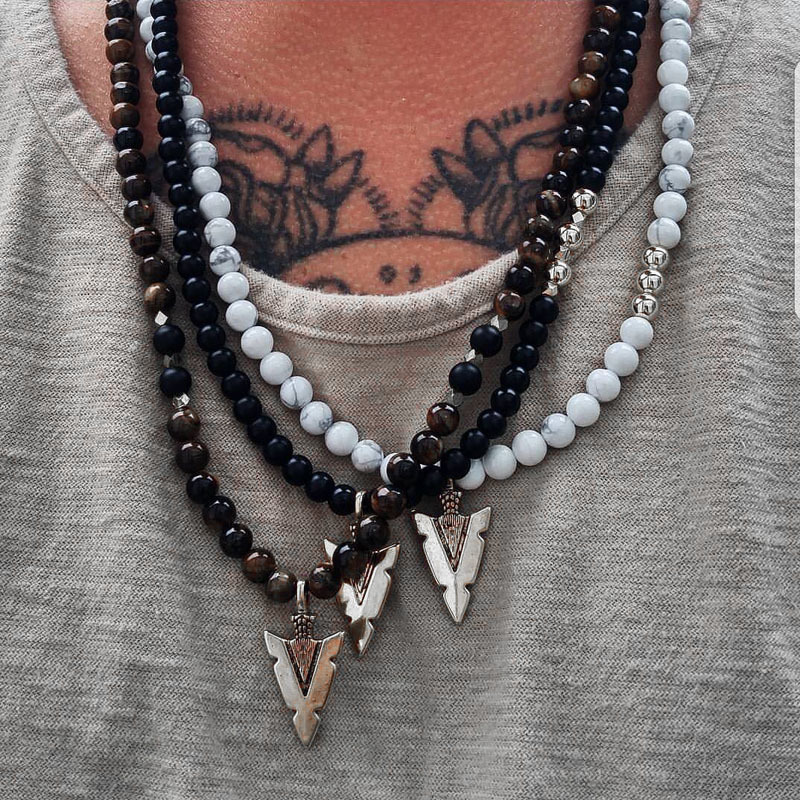 

Jewelry 2022 Fashion New Handmade 6mm Tiger Eye Stone Bead Necklace Men Jewelry Gift