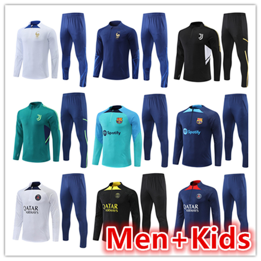 

2022 2023 psgS men kids soccer tracksuit training suit jerseys set kit 22 23 fc barcelona mens survetement maillot jersey tracksuits jogging jacket sets chandal