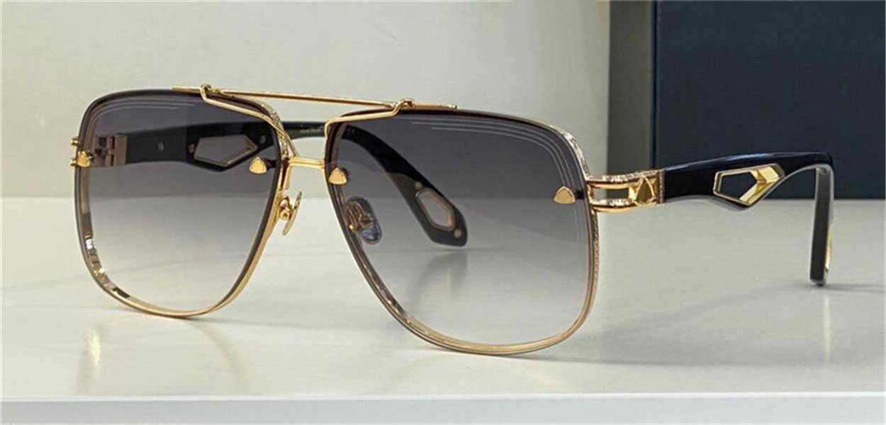 

Sunglasses Top Man Fashion Design Sunglasses the King Ii Square Lens k Gold Frame High-end Generous Style Outdoor Uv400 Protective Eyewear