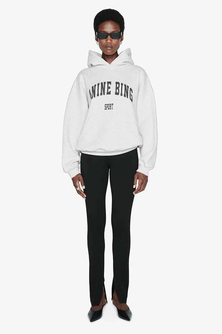 

Anine Bing Women Designer Hoodie Sport Classic Hooded Print Fleece Sweatshirt Grey Fashion Hoodies Pullover, Gray fleece