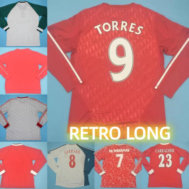 

1989 1991 1993 Retro Long sleeve soccer jerseys 2006 2007 2008 2009 2010 2011 2012 GERRARD TORRES CARRAGHER 89 91 93 07 08 09 10 11 12 Man classic vintage football shirts, 06/08 long