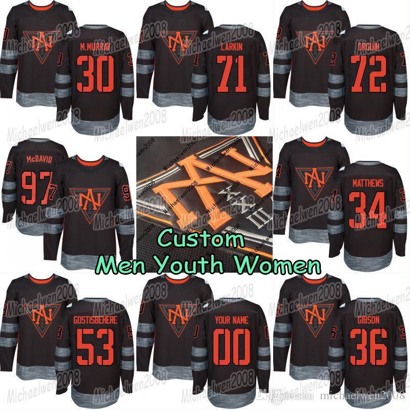

North America 2016 World Cup of Hockey 97 Connor McDavid 44 Morgan Rielly 55 Mark Scheifele 72 Jonathan Drouin Custom Hockey Jersey Men Yout, 53 shayne gostisbehere