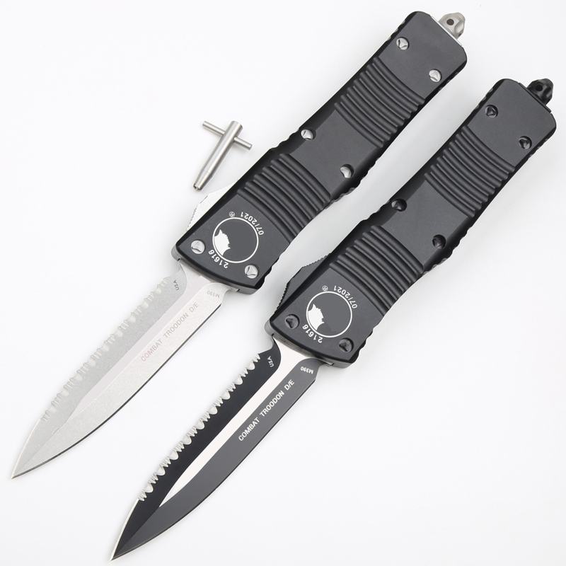 

2 Models Combat Trood-on Out of Front Knife M390 Serrated Automatic Pocket Knives EDC Tools