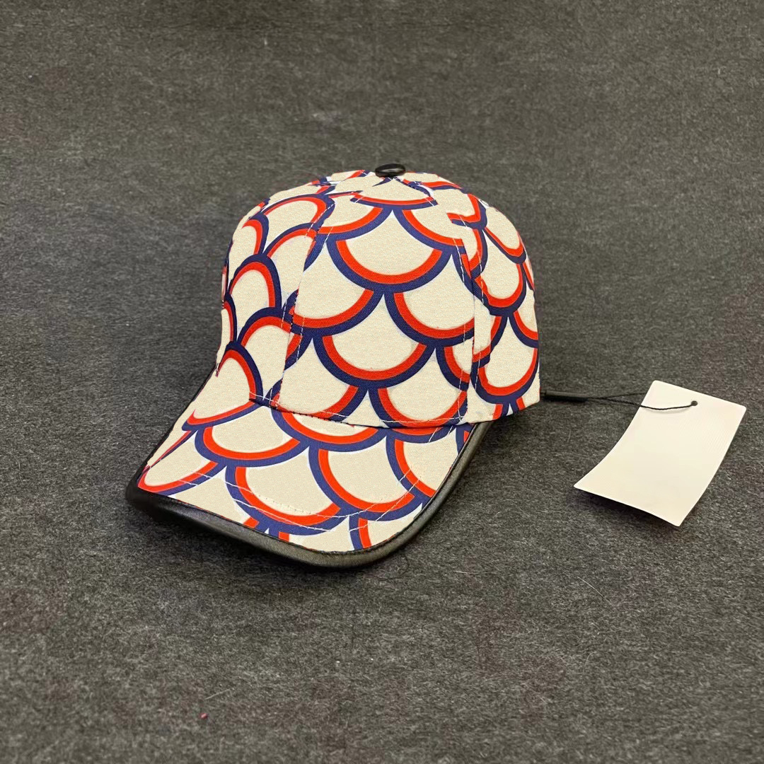 

Interlocking print blue and red cotton baseball hat Snapback Canada Patch Baseball Caps Adjustable Cap Fitted Bone Hip Hop Hats For Men