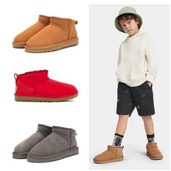 

Children Shoes Girls Boots Winter Warm Ankle Toddler Boys Bot black pink Shoe Kids Snow Boot Children's Plush ultra mini, Antelope brown
