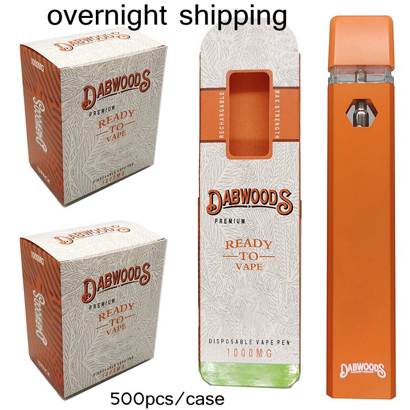 

1.0ml Dabwoods Disposable Vape Pen cigarettes 280mah Rechargeable Battery Empty 510 Vaporizer Pens Orange Overnight Shipment
