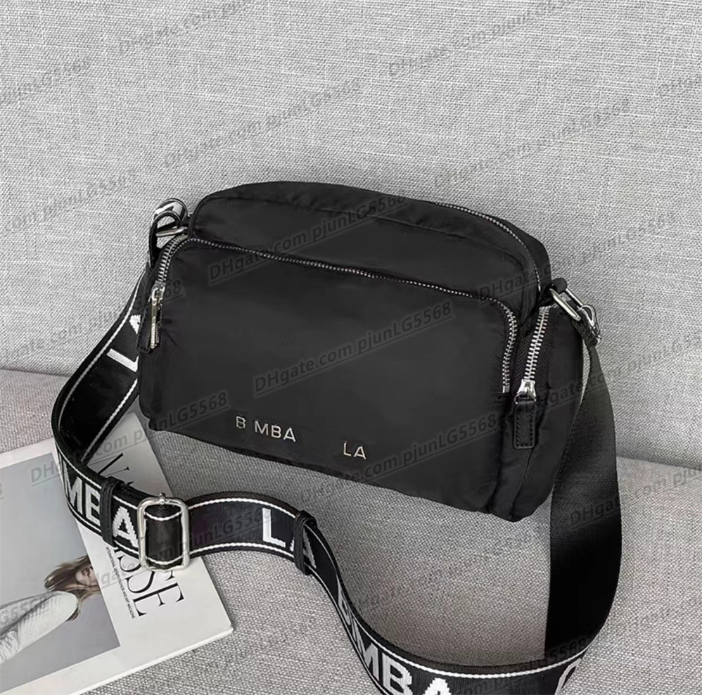 

Top Designer high-capacity Shoulder Bag Camera Women's Fashion Tie Dye Luxury Nylon Crossbody Flash Strap Multicolor Evening Bags Purse, Black+white - gold chain