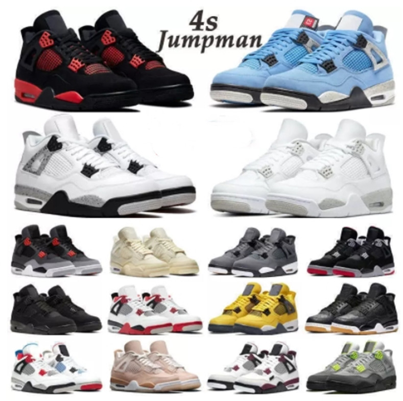 

AIR OG Jorden jordan4s 4 4s Basketball Shoes Men Women Jumpman Jordam 4 Red Thunder Infrared Black Cat Bred University Blue Shimmer Royalty Mens Trainers, 20