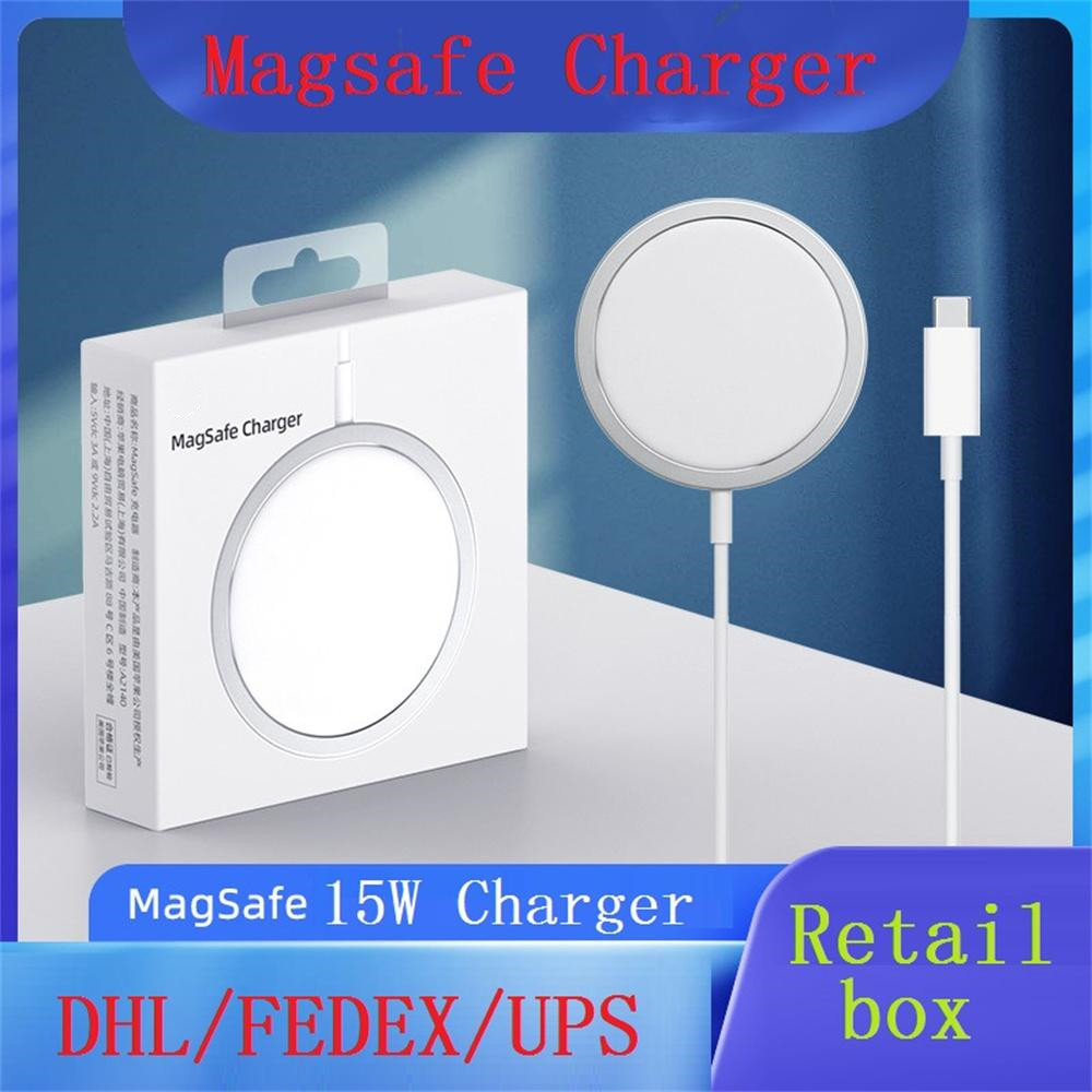 Magsafe Magnetic Wireless Charger Fast Charging 15W USB-C Type c Cables For Apple IPhone x xr xs 11 12 13 mini Pro Max With Retail Box