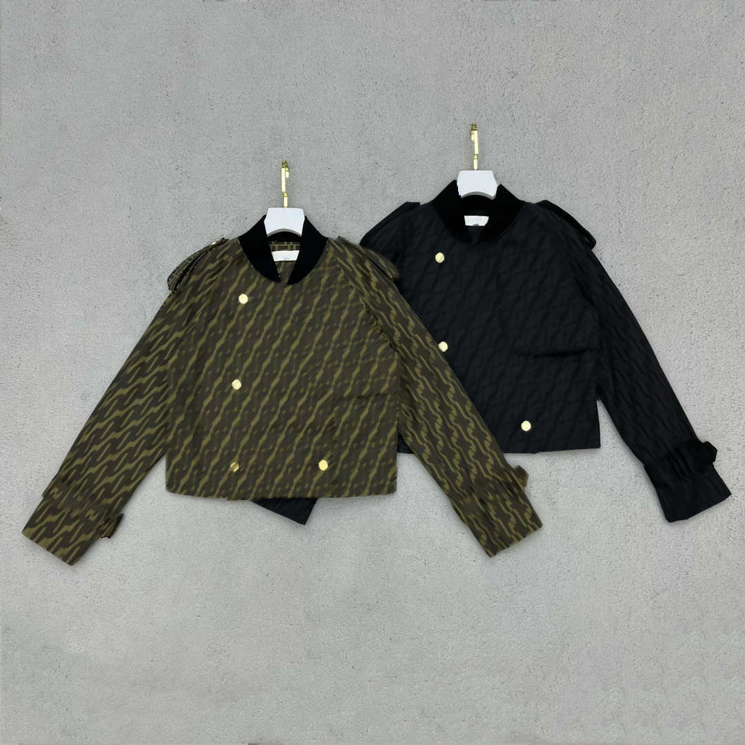 

high-end women jacket short trench coat 2022FW brand designer womnes jackets Early Autumn New V-shaped gold buckle point drop coats elegant female short outwear, 2#