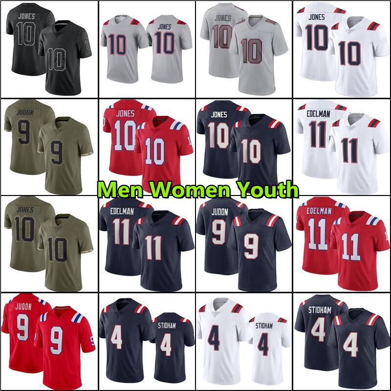 

4 Bailey Zappe 10 Mac Jones Football Jerseys New Englands Patriots Cole Strange Matt Judon Rhamondre Stevenson Damien Harris Kendrick Bourne Julian Edelman, Men jersey