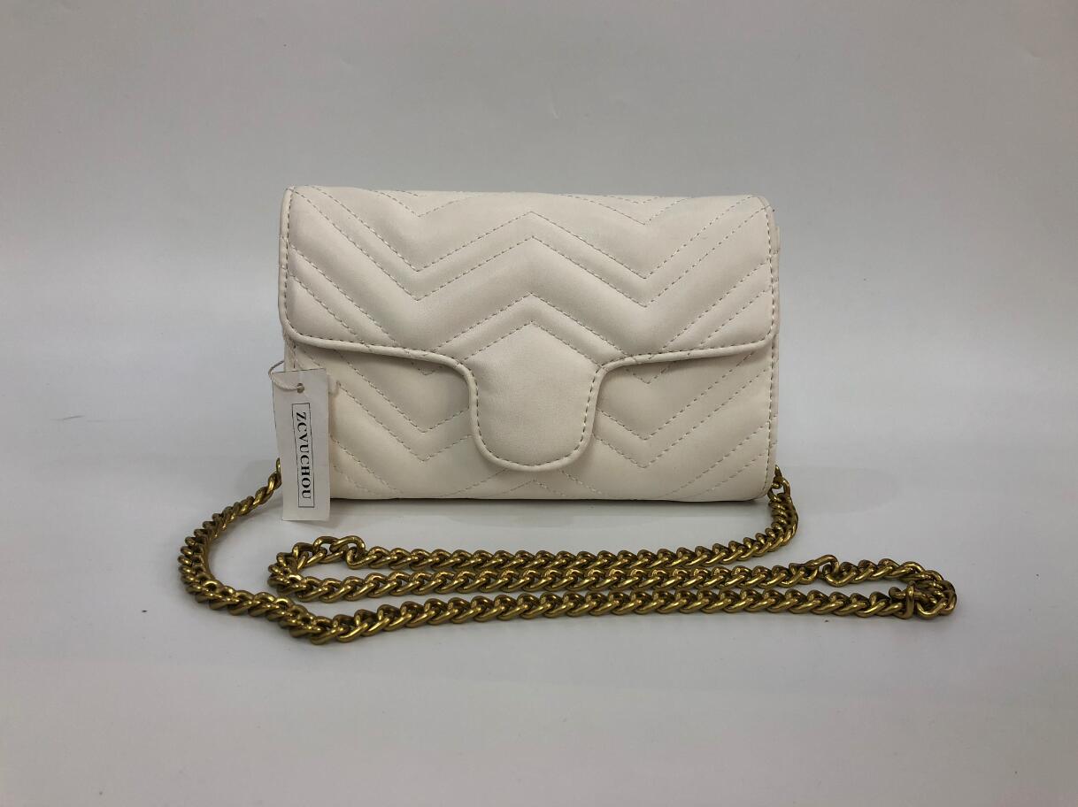 

Fashion Crossbody Chain Flap Bag Black 30cm Double Flaps Handbag Women Genuine Leather Shoulder Bag, White