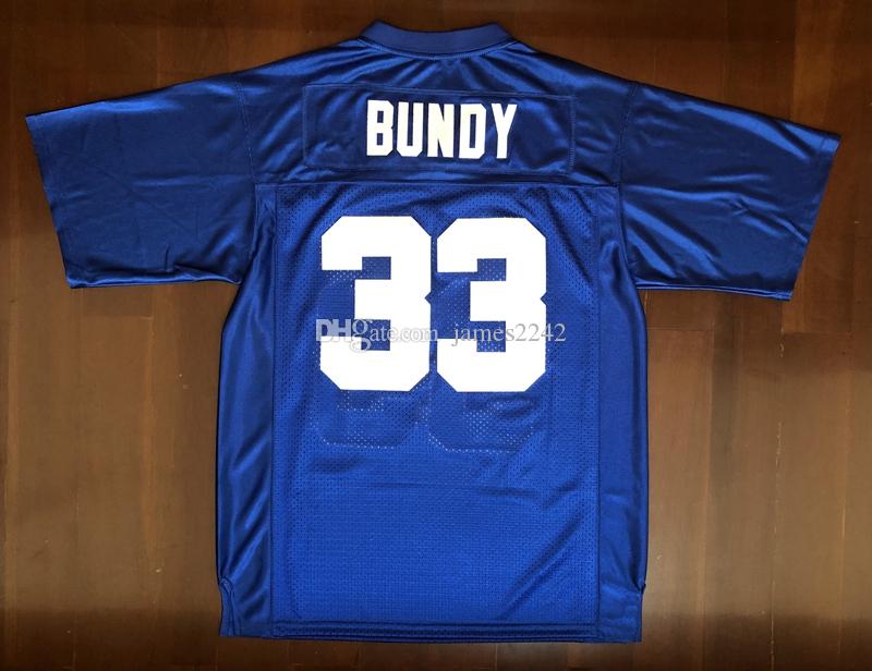 

College wear Shipping From US Al Bundy #33 Polk High Married With Children Men Movie Football Jersey All Stitched Blue S-3XL High Quality