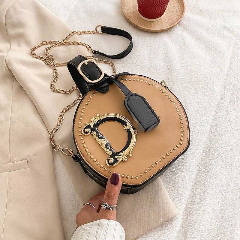 

Luxury brand bags women designer chain bag cross body brown wallet dg round handbag small rivet letter shoulder crossbodybag dinner shopping, Red