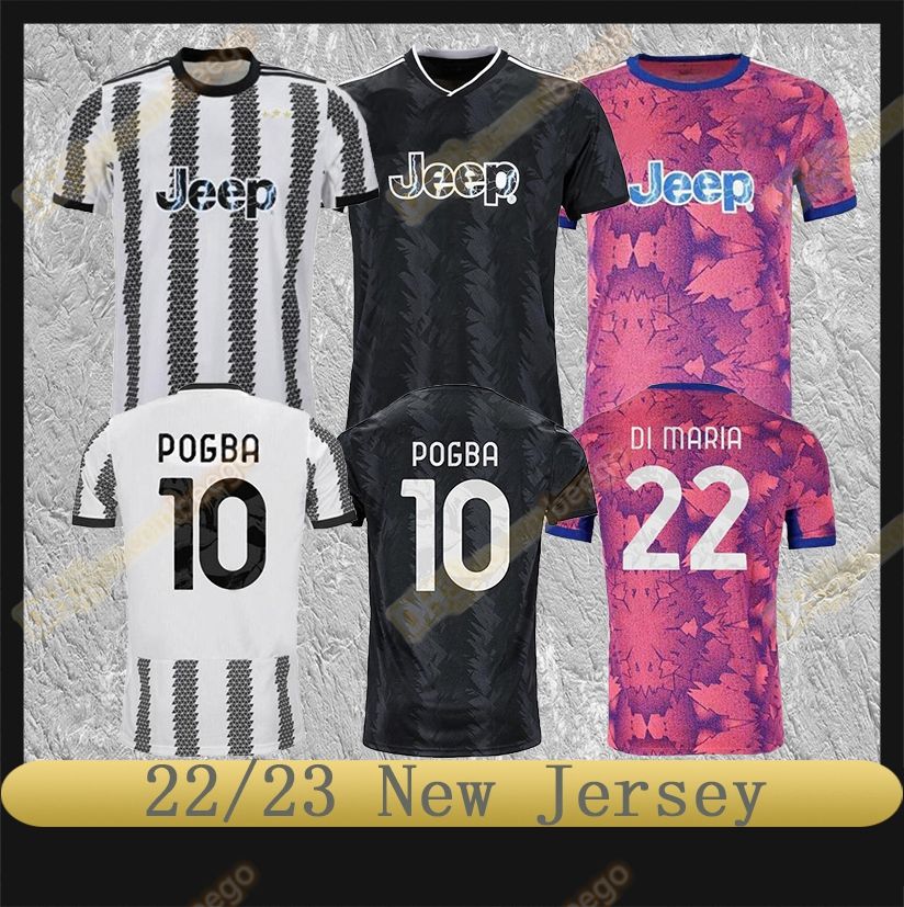 

Juventus 22 23 POGBA Soccer Jerseys DI MARIA BONUCCI BREMER DANILO CHIESA VLAHOVIC player version football shirt Men Kids kit S-4XL, Home