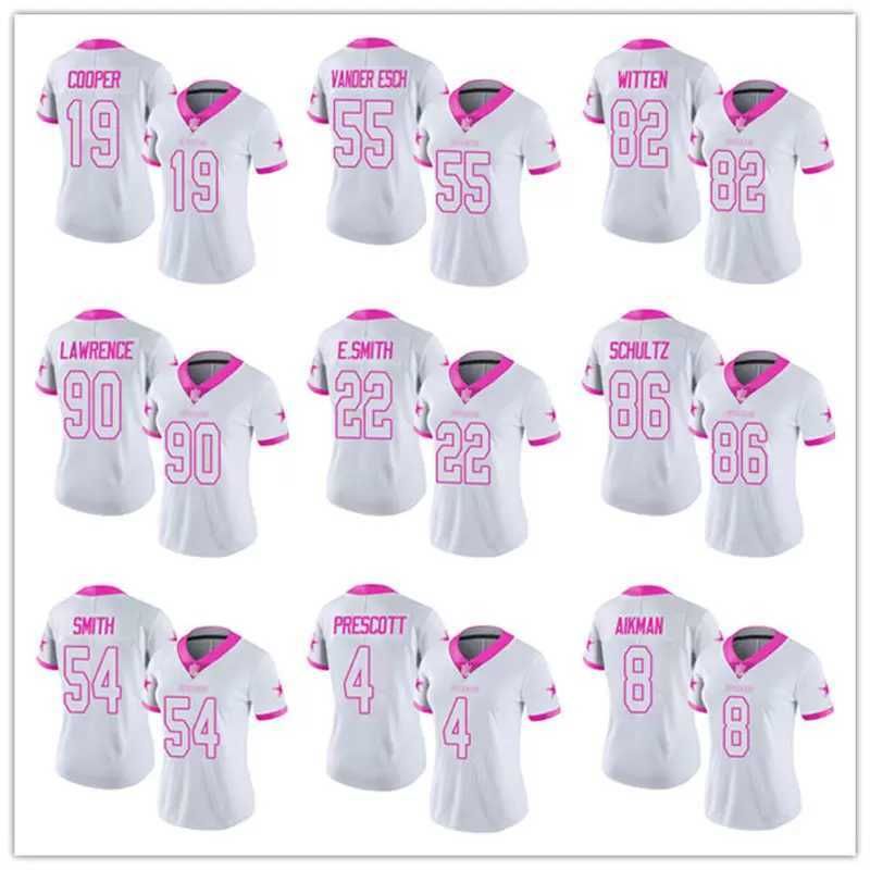 

College wear Jersey Dallas''Cowboys''WOMEN Ezekiel Elliott White Pink Rush''nfl