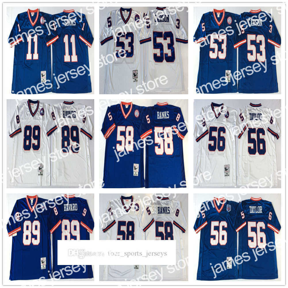

Football Jerseys NCAA 75th Vintage Football 89 Mark Bavaro Jerseys Stitched 11 Phil Simms 53 Harry Carson 56 Lawrence Taylor 58 Carl Banks Jersey College, Same as picture
