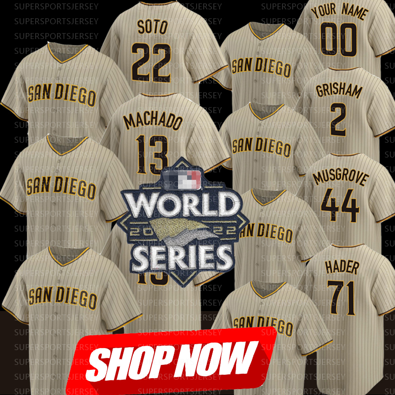 

Juan Soto Padres Jerseys World Series San Diego 2022 City Connect Jake Cronenworth Jurickson Profar Manny Machado Trent Grisham Josh Hader Joe Musgrove Ha-Seong Kim, Style as picture