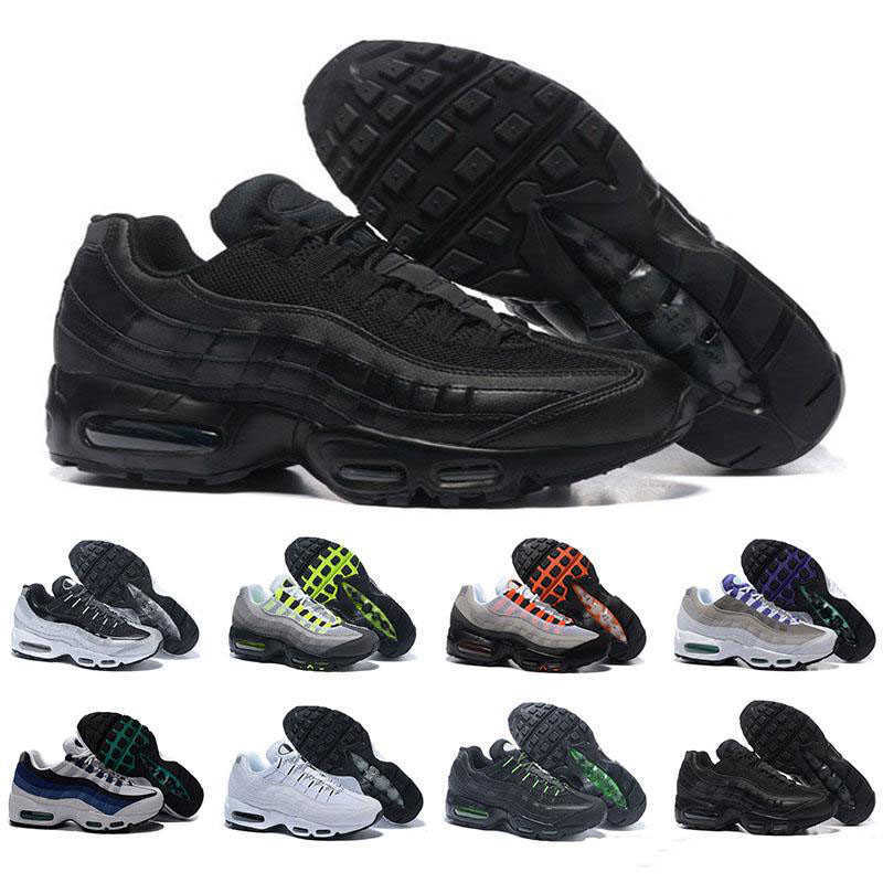 

2022 New Top Quality 95 Running Shoes Men Women Triple Black White Neon Laser Fuchsia Red Orbit Bred 95s Mens Trainers Sports Sneakers SIZE