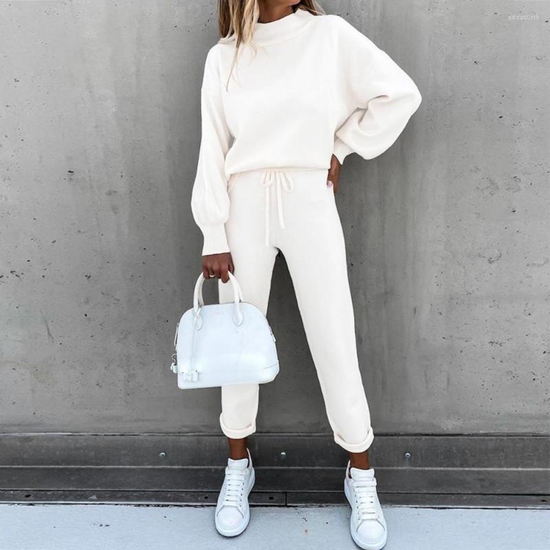 

Women' Two Piece Pants Autumn Winter Set Women Outfits Long Sleeve Turtleneck Hoodies Top Sweatpants 2 Tracksuits, Grey
