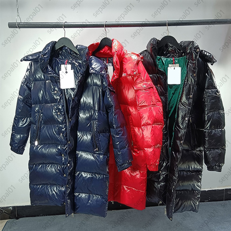 Designer Down Jackets Men Women Glossy Puffer Jacket Winter Warm Thick Parkas Coat Fashion Classic Long Outerwear-image-810483283