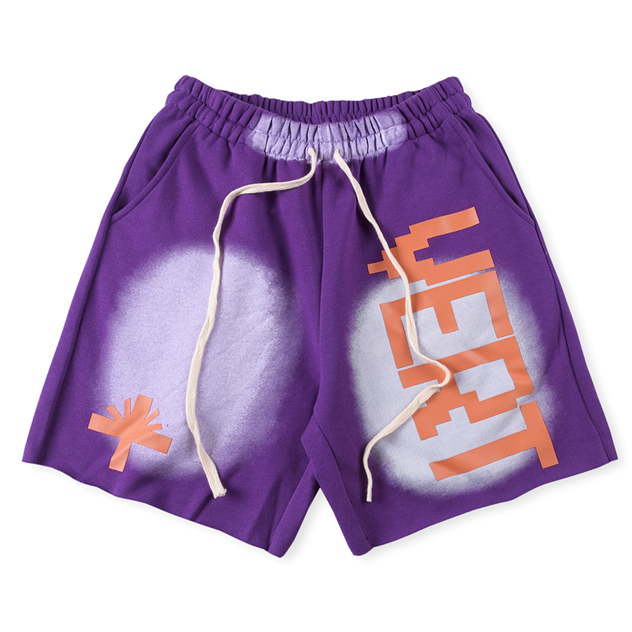 

23SS Tie Dye Shorts Jogger Men Fleece Print Casual Running Baggy Skateboard Beach Sports Short Pants, Black