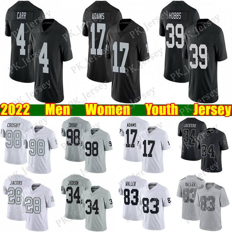 

17 Davante Adams 4 Derek Carr Football Jersey Darren Waller Josh Jacobs Hunter Renfrow Maxx Crosby Chandler Jones Johnathan Abram Divine Deablo jerseys, Mix order(please mark the color)