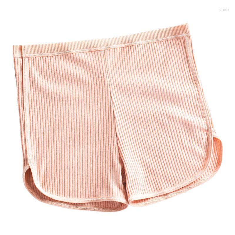 Women&#039;s Panties Y166 Japanese Women Skinny Safety Shorts Thread Ribbed Knit Sleep Lounge Yoga Sports Pants Mid Rise Side Slit Solid Color-image-810433616