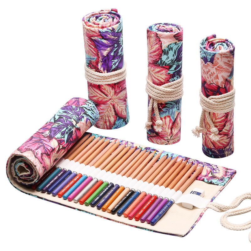 

Maple Leaf Pencil Bags Canvas Pen Curtain Roll Bags 1223276