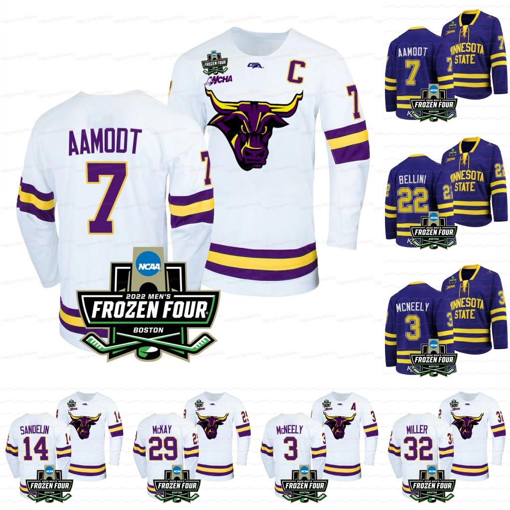 

Minnesota State Mavericks 2022 Frozen Four Jersey Jack McNeely Wyatt Aamodt Brendan Furry Steven Bellini Nathan Smith Ryan Sandelin NCAA Col, Purple women s-xxl