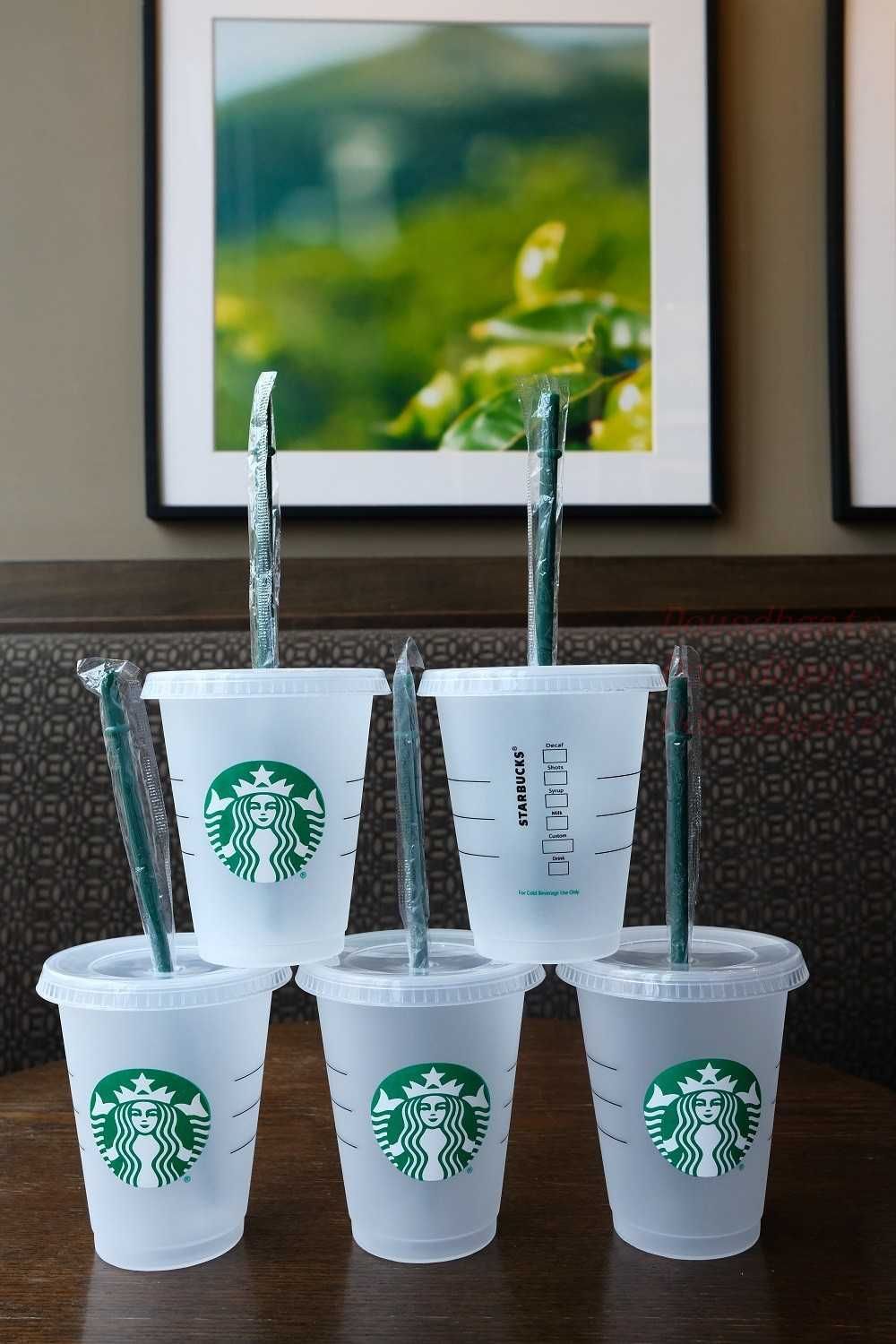 

Starbucks 16oz/473ml Pillar Shape Lid Straw Mug Bardian Plastic Tumbler Reusable Clear Drinking Flat Bottom Cup 5pcs, Orange