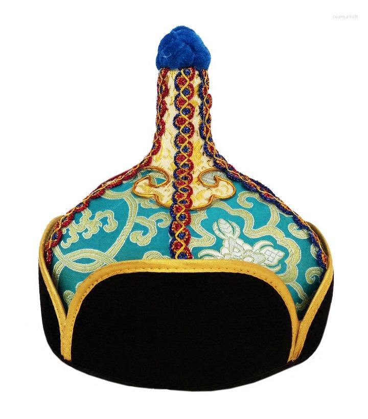 

Berets Mongolian Prince Hat For Men Royal Cap Vintage Top Adults Hats Robe Accessories, Model 2