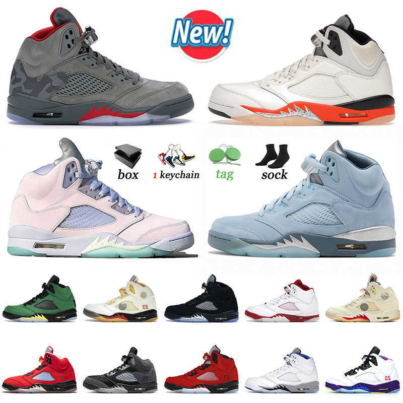 

Golf shoe With Box Top Quality Jumpman 5 5s V Basketball Shoes Shattered Easter Bluebird Black Muslin Anthracite Raging Bull Valentines Day Men, C34 green bean 40-47
