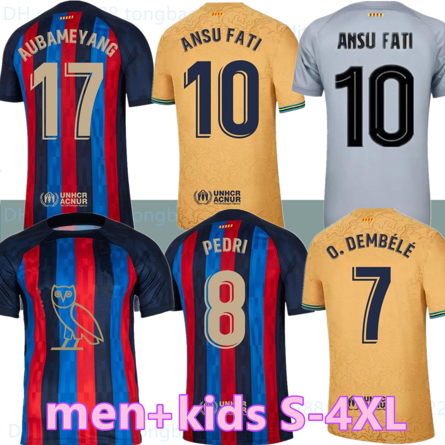 

22 23 Drake's OVO Sound LEWANDOWSKI Soccer Jerseys ANSU FATI 2022 2023 bArcElOnAs MEMPHIS PEDRI barca KESSIE FERRAN RAPHINHA Football Shirt, 22-23 home