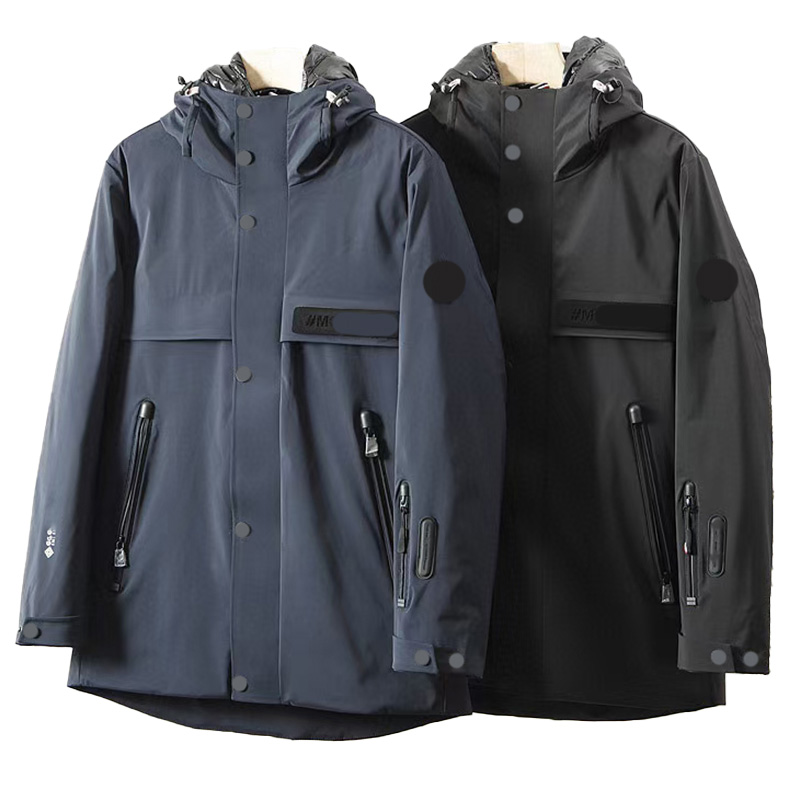 

Maya Designer Men's Down&Parkas 3-in-1 Chest Soft Rubber Badge Windbreaker Jacket with Inner Down Jacket Outdoor Sports Thickened Warm and Cold Hooded Top, Supplement (not shipped separately)