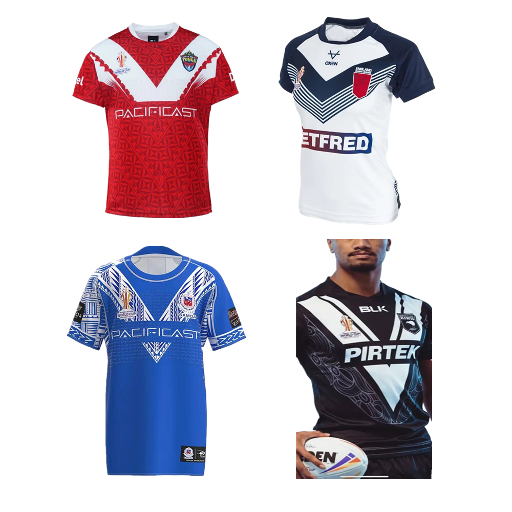 

Hot sales 2023 kiwis jersey samoa Australia TONGA fiji Jamaica RWC RUGBY JERSEY home away t-shirt rugby shirt big size 4xl 5xl Custom name and number, Tonga vest