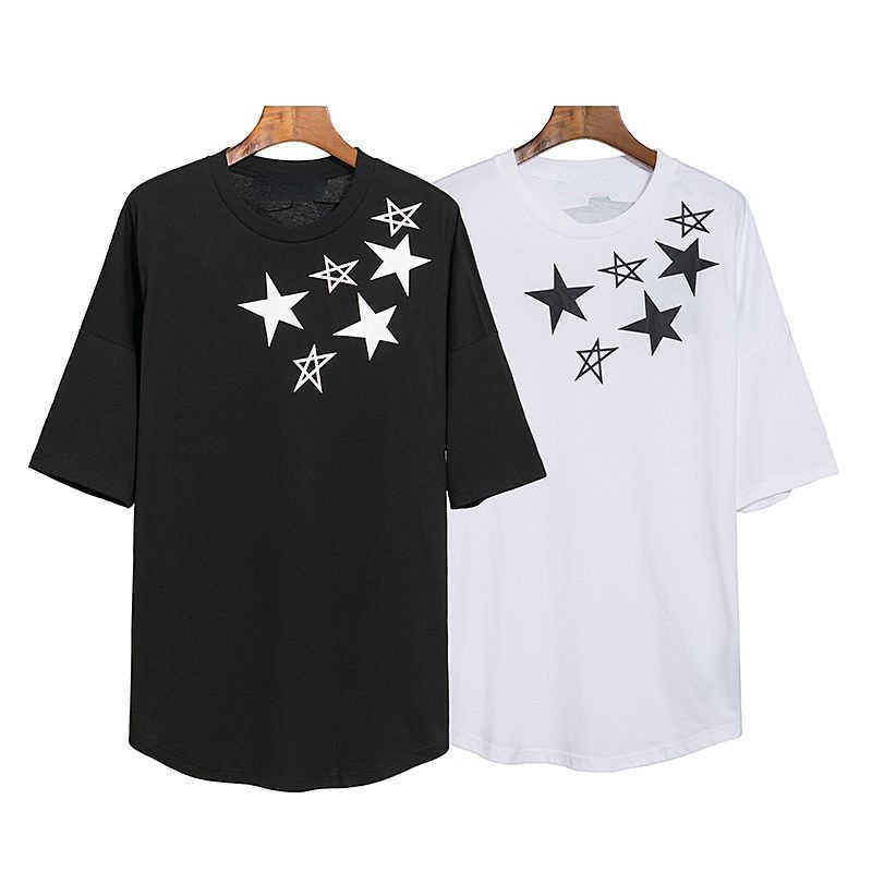 

Summer mens t shirt palm designer sweatshirt oversize short sleeve T-shirt five pointed star print men women hip-hop pullover sports tee, White