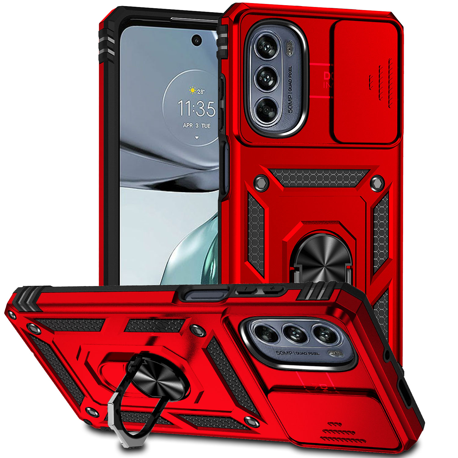 

Armor Cool Mobile Phone Cases for Motorola g stylus 5G G22 G31 G Power Heave Duty Rubber Hybrid Covers Shockproof Robot Combo Case, Red