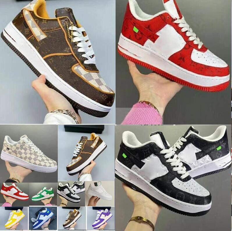 

New WHITE Low Mens Casual Shoes MCA University Blue Designers Sneakers one shoes Size 36-45, Box