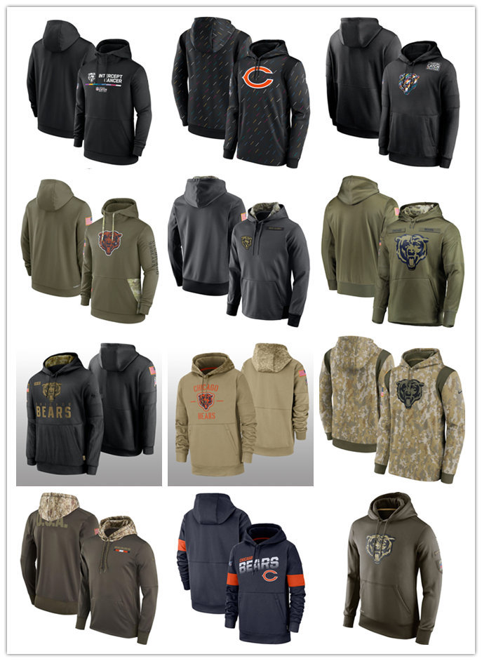 

Football Hoodie Chicago''Bears''MEN 2022 Salute to Service Crucial Catch