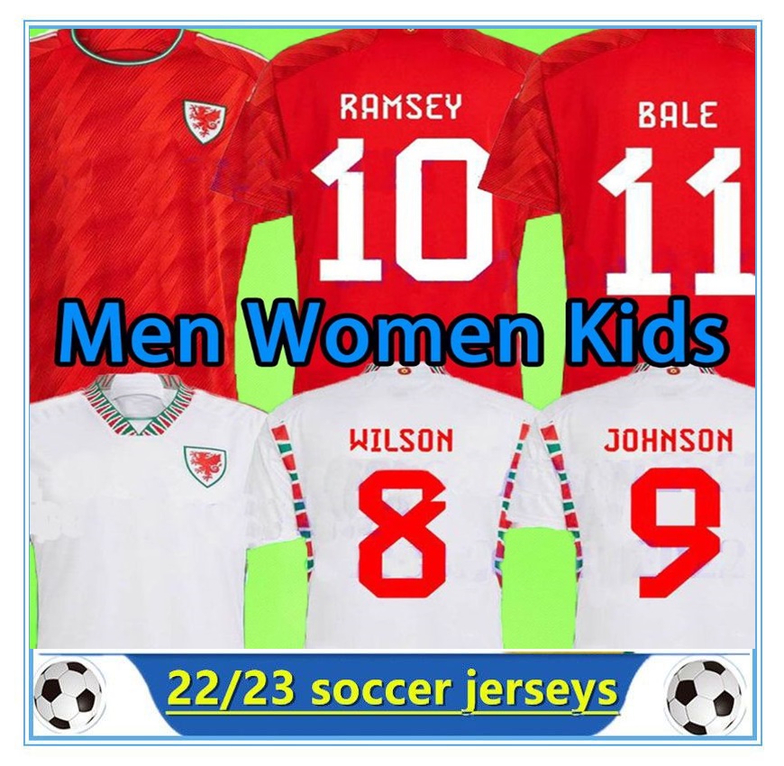 

2022 Wales Soccer Jerseys PLayer Fans Version BALE WILSON ALLEN RAMSEY 22 23 National Team Rodon VOKES Home Football Shirt 2023 Men kids kit Uniforms JOHNSON James, Home kids